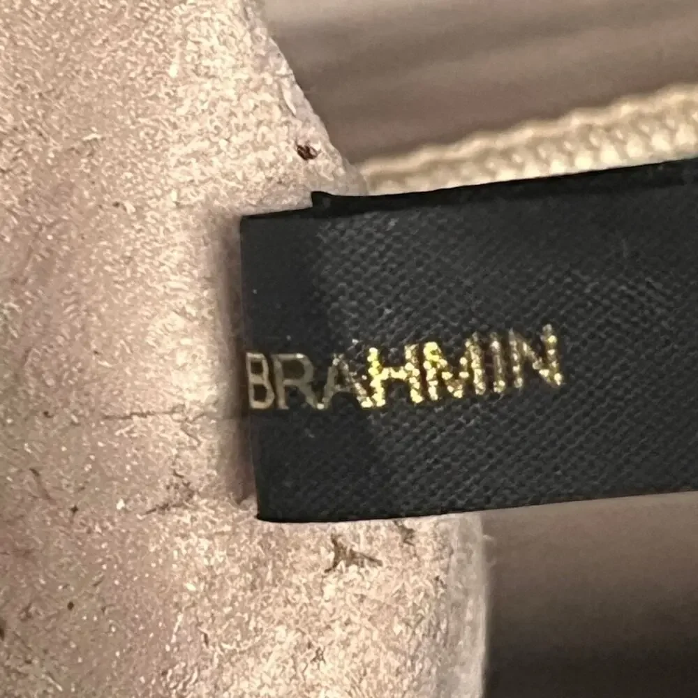 Brahmin Mini Asher Black Melbourne Croc Embossed Leather Satchel Crossbody